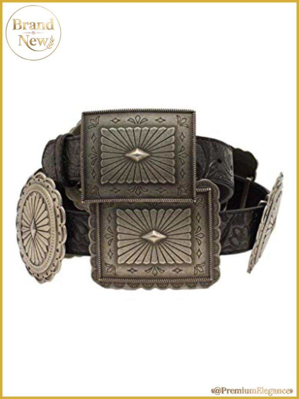 Ariat Tooled Concho Belt Genuine Leather Floral Embossed 1.5"